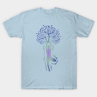 Tree Pose Inspiring Yoga Words T-Shirt